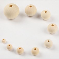 나무구슬 1P 마크라메 재료 우드비즈 DIY 부자재 뜨개 재료 비즈공예, 1개, 나무구슬 16mm