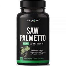 Natgrown Saw PALM 팜etto 남성용 500mg - 및 비뇨기 흐름 DHT 차단제가 있는 전립선 보충제 비건 캡슐 120개 GMO 프리 글루텐 프리, Natgrown Saw PALM 팜etto 남성용 50, 1개, 120정
