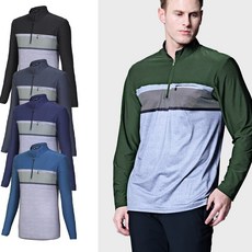 [스타일필드] 봄 가을용 남성 하프 배색 집업 긴팔티셔츠 JUA246