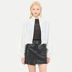 시슬리 [본사] 크롭 스트링 디테일 바람막이 점퍼_SAJPE1441WH