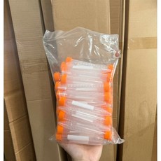 錐形離心管組，實驗室耗材，塑膠材質，橘色蓋子，科學實驗適用, 25個