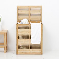 [리퍼] 론니 우드 햄퍼 빨래바구니 2D, [리퍼] 내추럴 (기본바스켓 포함)