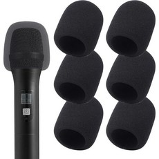 마이크 커버 6개 세트 윈드스크린 대부분의 핸드헬드 녹음용 마이크에 사용 폼 보호 마스크 액세서리 노래방 SM58 2219638, 휴대용 마이크 커버 폼 윈드스크린 대부분의 핸드헬드 및