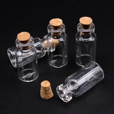 코르크가 있는 투명 유리병 빈 스파이스 항아리 과학 실험 공예 혼합 용량 24x2mm 11x22mm 1ml 2ml 10 개, 1) 11X22mm  1ML