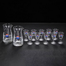 마오타이주 전용잔 중국술잔 선물세트 바이주잔 고량주잔, 두 주전자 12컵 80ml 포트모태표 × 12개