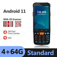 안드 11 14 PDA 휴대용 단말기 데이터 수집기 1D 바코드 2D QR 스캐너 NFC 4G WIFI 블루투스 3G 32G 4G 64G RAM ROM, 옵션 1, 4GB 64GB NFC, 1개