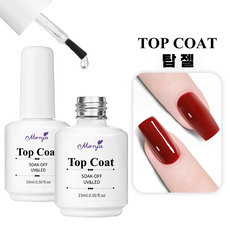 [유리같은~] 강화 탑젤 고광택 젤네일 유리광택 유지력 좋은 탑 젤 대용량, 1개, 15ml, 투명