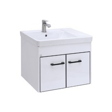 簡約壁掛式浴室櫃，白色收納櫃，小戶型浴室收納好幫手，易清潔, 白色, 1個