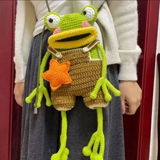 뜨개질 코바늘 큰개구리 핸드폰 케이스 핸드메이드 DIY 소재 가방 수제 크로스백, 6. 기타(끈 포함), 1개