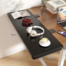 테이블 연장판 접이식 선반 데스크탑 팔걸이 책상 확장, 1개, 블랙+블랙 70x20