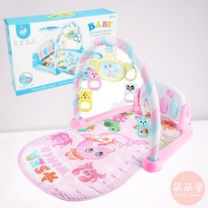 萌萌屋 【台灣現貨】嬰兒健身架 寶寶健力架 健力架踢踢琴 腳踏鋼琴 粉藍色健身架, 1個, 粉色(超取會裁剪外盒,送人請選中華郵政), 粉藍色