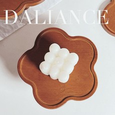 法式復古花邊木質盤 高腳托盤 香薰蠟燭盤 置物托盤, 法式花朵 托盤 17.5cm
