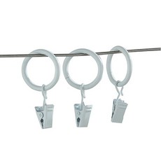 로만 커튼링 스틸 와이어 후크 매끈한 금속 원형 커튼 클립 커텐봉 부자재 심플 디자인, 50개, 화이트 3.5mm 내경 클립 50개