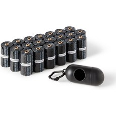 디스펜서와 목줄 클립이 포함된 아마존 베이직 개똥 누출 방지 가방 무향 13인치 x 9인치 대형 사이즈 300개 수, Unscented, 600 Bags