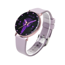 FANGU 梵固 GPX1智慧手錶 - 時尚金屬錶帶，健康監測，運動紀錄, 粉紫M, 1.32吋, 藍牙