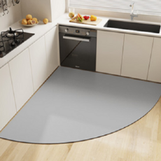 키밍 규조토 코너 발매트 미끄럼방지 주방 80x80cm, 연그레이