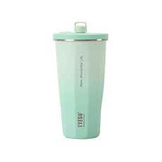 TYESO咖啡杯 吸管杯 304不銹鋼保溫杯 環保杯 不鏽鋼杯, 西柚470ml, 1個