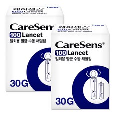 케어센스 일회용 멸균 수동 채혈침 30G, 100개입, 2개
