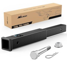 Nilight 트레일러 히치 익스텐더 45.7cm(18인치) 연장 길이 5/8인치 스테인리스 스틸 볼트 플랜지 너트 및 클립이 있는 5.1cm(2인치) 리시버 튜브에 적합 1, 2" Hitch Extender 18Inch