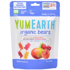 야미얼스 유기농 베어 젤리, 59.4g, 혼합맛(딸기/망고/체리/복숭아), 3개