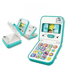 HolaLand 摺疊手機 多功能音樂玩具 智慧摺疊手機 仿真手機 匯樂, 彩色, 1個