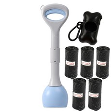 【台灣熱銷Top1】 【摺疊狗狗拾便器】外出遛狗不髒手 撿便器狗屎夾子家用 便攜鏟屎神器 衛生設計 禮物推薦 寵物清潔, 48CM天空藍（套餐二）, 1個