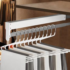포디뉴 옷장 인출식 레일 슬라이딩 행거, 1개, 화이트 50B