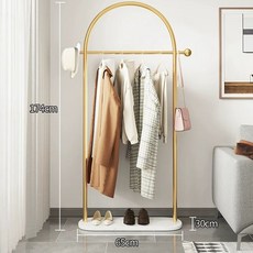 선반 행거 옷가게 조립식 길이 틈새 수납장 코너행거 스탠드, H. 65CM 금색 흰색 대리석