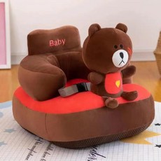 幼兒學坐小沙發 4個月-2歲寶寶絨毛學習椅, 小熊 帶安全帶