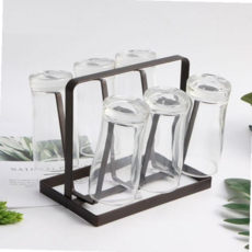 손잡이 6구 컵걸이 스탠드, 브라운 1개, 브라운