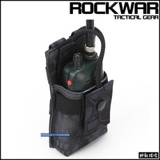 野戰搖滾-生存遊戲 ROCKWAR T7 黑蟒蛇紋迷彩小型無線電袋 短對講機包 生存遊戲配件, 叢林蛇紋, 1個