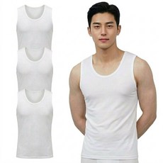 100% 국산 남성 쿨런닝 3p 기능성 스포츠 민소매 나시 런닝 메리야스 냉감 냉장고 심리스