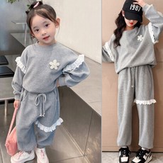 [앙디] F상하복 롱그로잉 (FE020)_(맨투맨티+츄리닝바지+브롯지)세트 아동복 여아