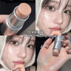 高光棒 高光膏 修容棒 水光膏 水光肌修容棒 提亮棒，輕盈水潤，打造自然水光肌，元氣少女必備, 1個, 02#冰香檳（靈動可人）