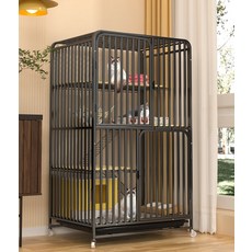 고양이 철망케이지 고양이빌라 럭셔리 철장 격리장, 01.2단 71x55x85 블랙, 1개, 대형 2층 71x55x85-블랙 패키지 4