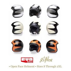 GU CAMP EVO 復古 3/4 安全帽 橘色黑白 飛鏢火焰, 橘黑,M, 1個