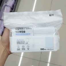 히알루론산 1/2 화장솜, 1개, 100매입