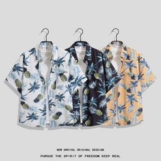 新款 泰式花襯衫短褲套裝男 夏威夷沙灘短袖襯衫情侶裝2025新款夏裝外套m-3xl