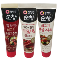 YJS 튜브형고추장 여행용 고추장 해외여행용 캠핑용 휴대용 튜브 쇠고기 직화 태양초 3종세트 최신제품, 3개, 60g