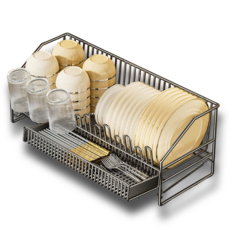 인생소품 프리미엄 식기건조대 다크 그레이 50x20x15, 1개, 다크그레이 (수저바구니), 1단