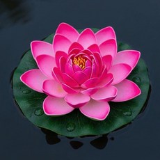 osshop 물에 뜨는 생화같은 연꽃조화, 1개, 연꽃조화 - 진핑크