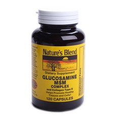Nature's Blend 葡萄糖胺MSM複合無麩質膠囊, 1個, 120 件