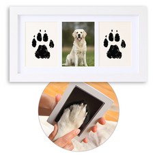 Ozingg 강아지 고양이 발도장 액자, 1개, 화이트