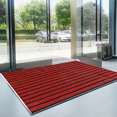 商用入户门地垫刮泥除尘地毯酒店进门垫子廚房 浴室地墊, 1個, 尼龍雙彩紅色 美觀大氣 吸水防滑,定製每平方