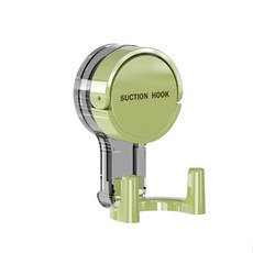 DFMEI 吸盤掛鉤真空強力無痕收納免打孔粘鉤家用浴室廚房門後衛生間吊鉤, 1個, 綠色(雙頭掛鉤)可掛洗臉巾:如圖