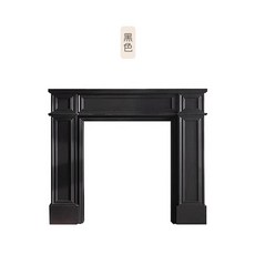 歐式實木壁爐裝飾櫃浮雕復古做舊拱形法式假壁爐裝飾客廳小壁爐架, ★黑色 長90寬20高110☆