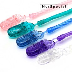 널스페셜 간호사 스프링줄 집게 투명 5컬러 분리가능 가위줄 분실방지 간호사필수템 스트링, 05.화이트, 1개