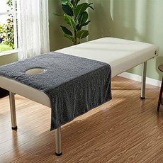 타올킹 경락용 중형타올(70x135cm 350g) 얼굴구멍 있는 마사지 베드용 상반신 시트타월 마사지베드 경락침대 경락베드 경락매트리스 미용베드 경락시트 경락수건 구멍타올, 1개, 그레이