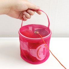 미소데이샵 뜨개 실 파우치 2P 보관 휴대용 가방, 1세트, 자주