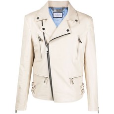 필립플레인 고딕 플레인 가죽 바이커 재킷